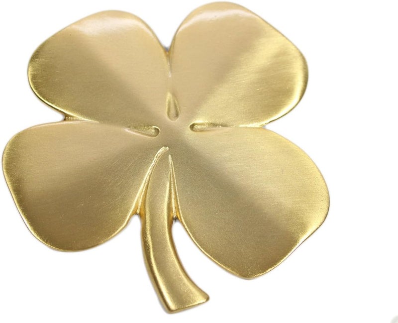 Robert Emmet Co . Lucky 4 Leaf Clover Ireland Wall Hanging Gold Lucky Shamrock Plated Pewter Irish Blessing Wall Decor - Image 1